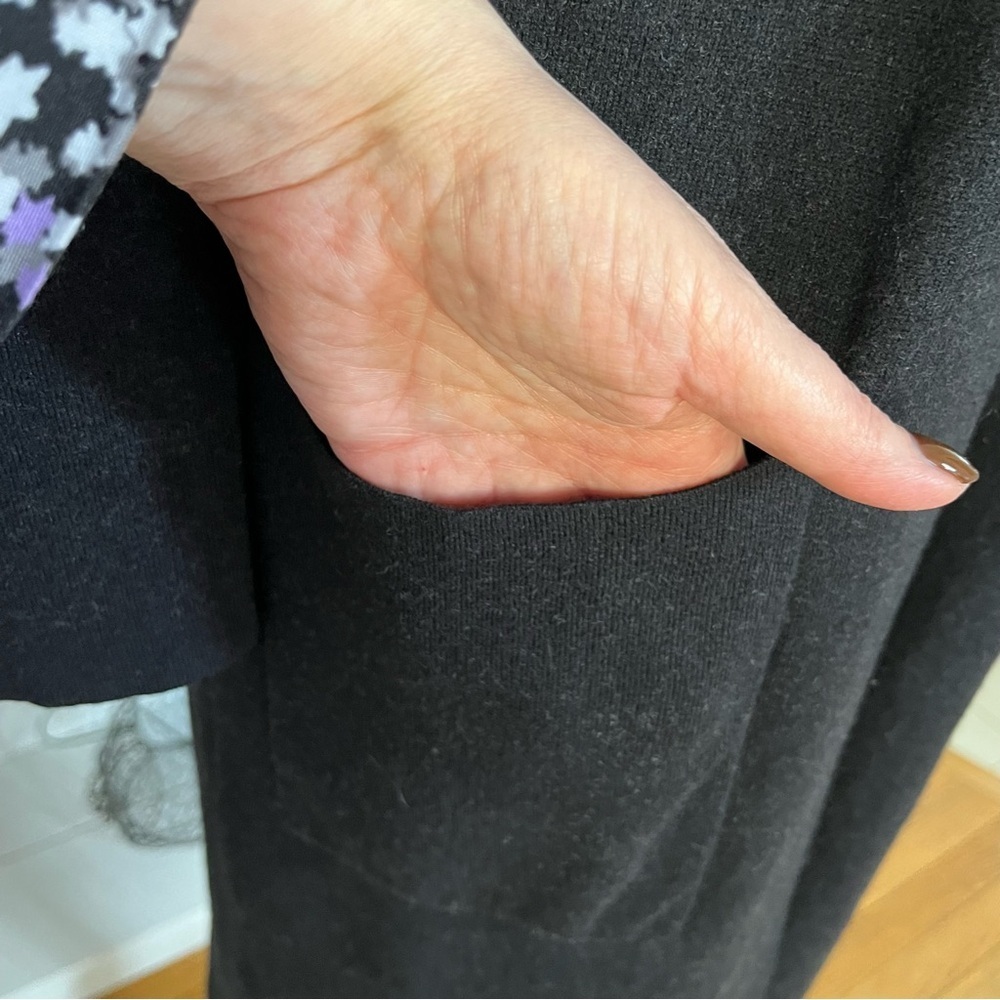 Aritzia Babaton Lance Open Front Cardigan Black Long Line Knit Size S Wool Linen - Picture 4 of 7